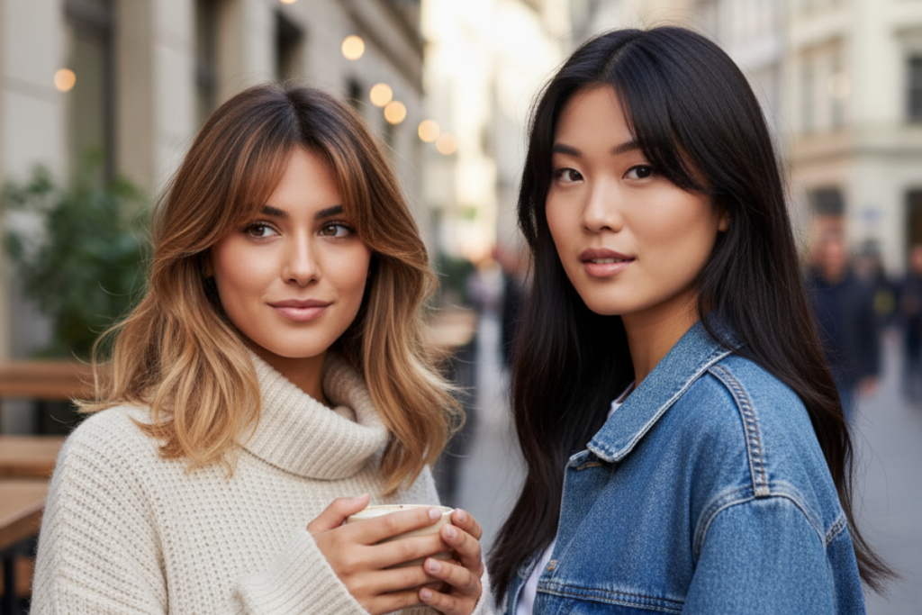 Curtain Bangs: The Ultimate Guide for Every Face Shape, Hair Type & Gender (2026) best treatment for dry, damaged hair with split ends (9)