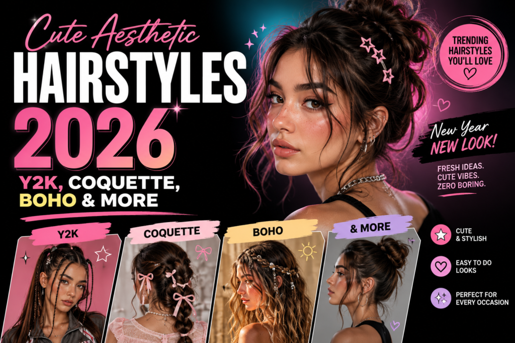 Cute Aesthetic Hairstyles 2026: Y2K, Coquette, Boho & More
