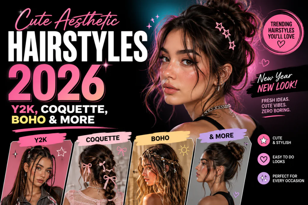 Cute Aesthetic Hairstyles 2026: Y2K, Coquette, Boho & More